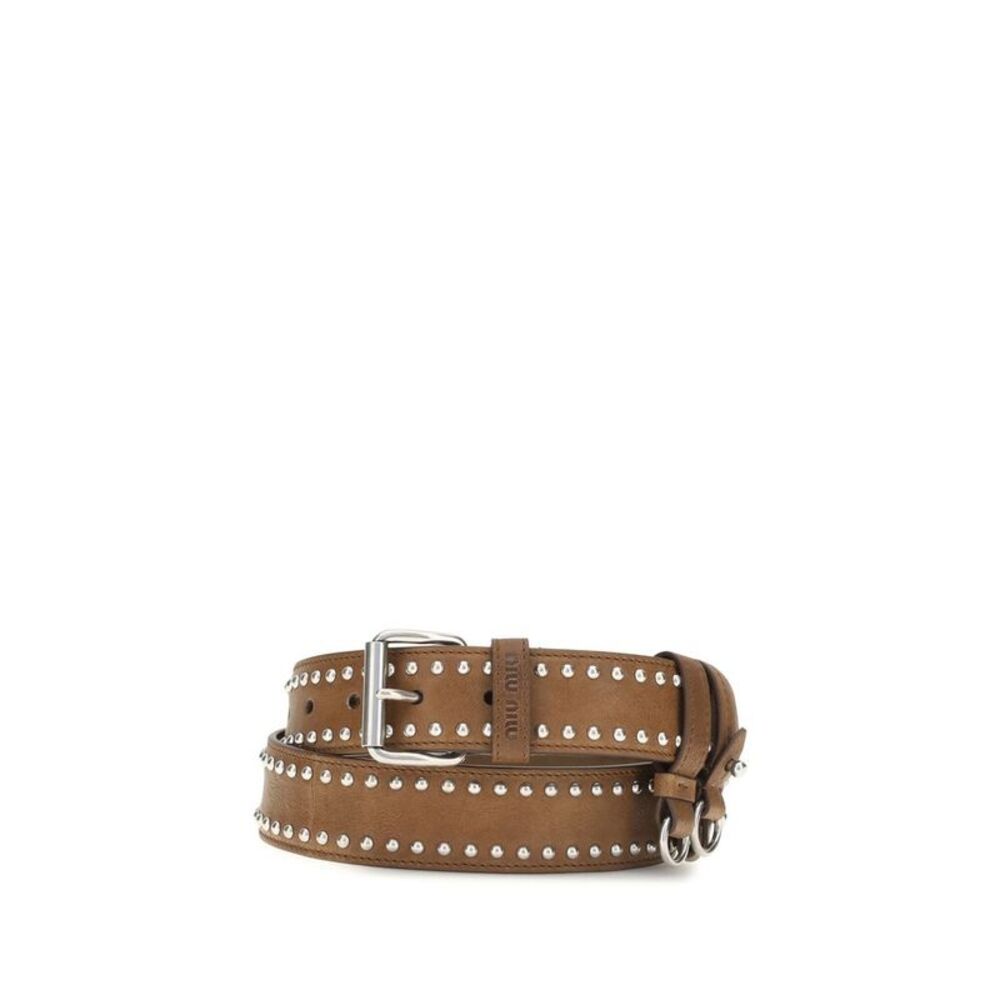 Miu Miu Brown Suede Leather Regular Women's Belt